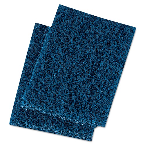 Just Launched | Boardwalk 88BWK HD 3-1/2 in. x 5 in. Extra Heavy-Duty Scour Pad - Blue/Gray (20/Carton) image number 0
