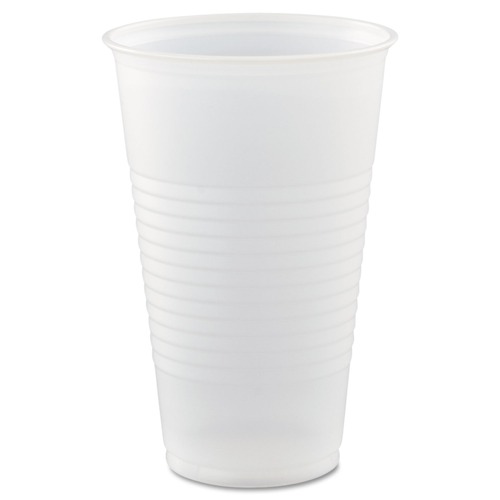 Just Launched | Dart Y16T 16 oz. High-Impact Polystyrene Cold Cups - Translucent (50 Cups/Sleeve, 20 Sleeves/Carton) image number 0