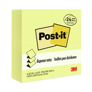 Post-it Pop-up Notes 3 in. x 3 in. Original Canary Yellow Pop-Up Refill (24/Pack)