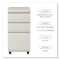  | Alera ALEPBBBFPY 14.96 in. x 19.29 in. x 27.75 in. 3-Drawers: Box/Box/File Legal/Letter Left or Right File Pedestal with Full-Length Pull - Putty image number 6