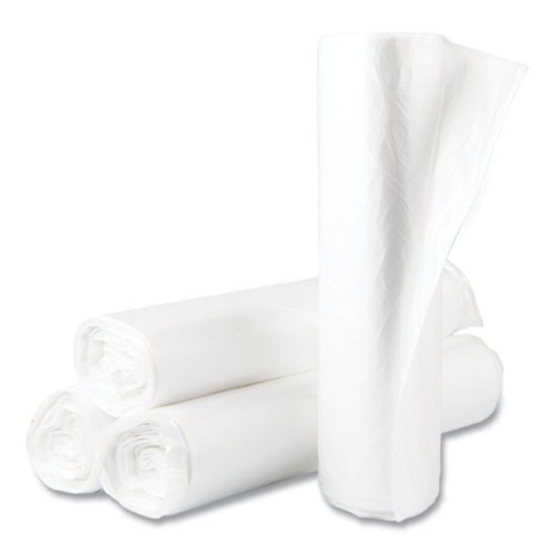 Trash Bags | Inteplast Group VALH4048N16 High-Density 45 Gallon 40 in. x 46 in. Commercial Can Liners - Natural (250-Piece/Carton) image number 0
