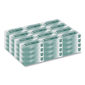 Kleenex 21601 Naturals 2-Ply Flat Box 8.3 in. x 7.8 in. Facial Tissues - White (48 Boxes/Carton, 125 Sheets/Box)