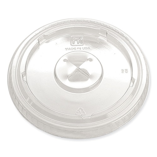 Fabri-Kal Greenware X-Slot Plastic Cold Drink Lids, Fits 12 oz to 20 oz Cold Cups - Clear (1000/Carton)