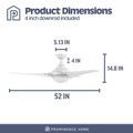 Ceiling Fans | Prominence Home 51873-45 52 in. Remote Control Contemporary Indoor LED Ceiling Fan with Light - White image number 2