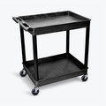 Tool Carts | Luxor TC11 400 lbs. Capacity 2 Shelf Plastic Utility Cart - Black image number 0