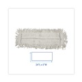 Mops | Boardwalk BWK1624 24 in. x 5 in. Disposable Cotton/Synthetic Cut End Dust Mop Head - White image number 2