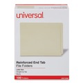  | Universal UNV13300 Deluxe 9 in. Front Reinforced End Tab Folders - Letter Size, Manila (100/Box) image number 2