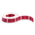 Office Jansan | Smead 68322 0.75 in. x 1.5 in. 22 Yearly End Tab File Folder Labels - Red (500 Labels/Roll) image number 0