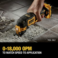 Dewalt DCS353B 12V MAX XTREME Brushless Lithium-Ion Cordless Oscillating Tool (Tool Only) image number 4