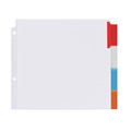 Office Jansan | Avery 11220 11.13 x 9.25 Insertable Single-Sided Copper Edge Reinforcing Big Tab Dividers - White/Assorted Tabs (5-Pieces/Set) image number 1