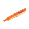 Office Jansan | Universal UNV08853 Chisel Tip Fluorescent Orange Ink Orange Barrel Pocket Highlighters (1 Dozen) image number 3