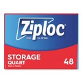 Food Service | Ziploc 351317BX 9.63 in. x 8.5 in. Quart Triple System Seal Double Zipper Storage Bags - Clear (48/Box) image number 2