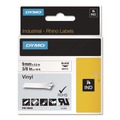 Labels | DYMO 18443 0.37 in. x 18 ft. Rhino Permanent Vinyl Industrial Label Tape - White/Black Print image number 0