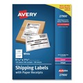 Office Jansan | Avery 27900 5.06 in. x 7.63 in. Inkjet/Laser Printers Shipping Labels with Paper Receipt Bulk Pack - White (100/Box) image number 0