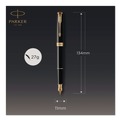 Pens | Parker 1931495 Sonnet Medium 1 mm Fountain Pen with Gift Box - Black Ink/Black/Gold Barrel image number 2