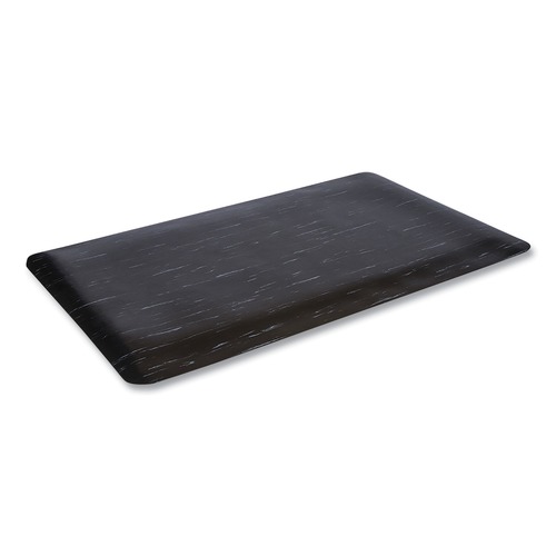 Crown CU 3672BK Cushion-Step Surface Mat, 36 x 72, Marbleized Rubber, Black image number 0