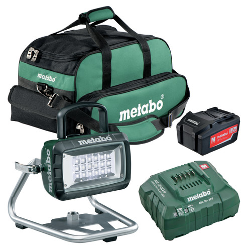 Work Lights | Metabo US602111750 BSA 14.4-18 18V LED Site Light kit with 5.2 Ah Battery image number 0