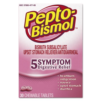 MEDICINE | Pepto-Bismol 03977 Chewable Tablets, Original Flavor, 30/box, 24 Box/carton
