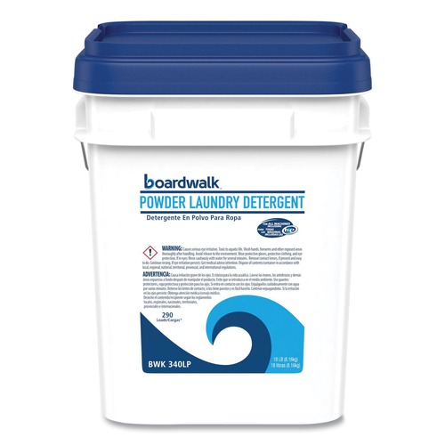 Mothers Day Sale! Save an Extra 10% off your order | Boardwalk BWK340LP 18 lbs. Pail Low Foam Laundry Detergent Powder - Crisp Clean Scent image number 0