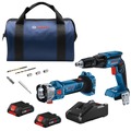 Combo Kits | Factory Reconditioned Bosch GXL18V-291B25-RT 18V Brushless Cordless Screwgun and Cut-Out Tool Combo Kit with (2) CORE18V 4 Ah Advanced Power Batteries image number 0