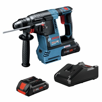Factory Reconditioned Bosch 18V Brushless Lithium-Ion 1 in. Cordless SDS-Plus Bulldog Rotary Hammer Kit with 2 Batteries (4 Ah)