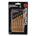 Office Jansan | Great Neck GP6C 6-Piece Phillips/Slotted Polished Steel Handles Assorted Lengths Precision Screwdriver Set image number 10