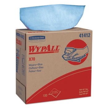 WypAll X70 9-1/10 in. x 16-4/5 in. Cloths - Blue (100/Box 10 Boxes/Carton)