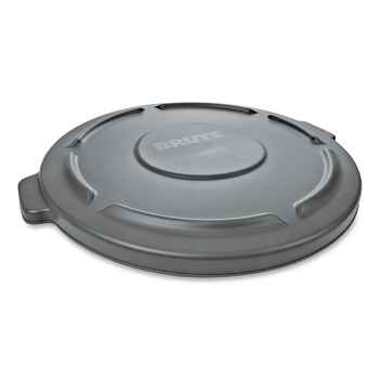 Rubbermaid Commercial 19.88 in. BRUTE Self-Draining Flat Top Lids for 20 gal. Round BRUTE Containers - Gray