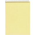 Office Jansan | Cambridge 59880 8.5 x 11.5 Sheets (70) Stiff-Back Wire Bound Wide/Legal Rule Notepad - Canary Sheets/Blue Cover image number 1