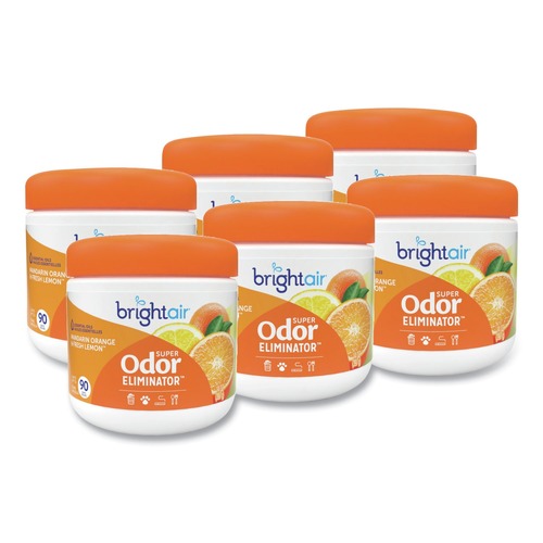 Cleaning & Janitorial Supplies | BRIGHT Air BRI 900013 14 oz. Super Odor Eliminator - Mandarin Orange and Fresh Lemon (6/Carton) image number 0