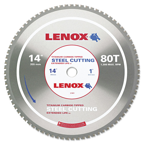 Circular Saw Blades | Lenox 21891ST140080CT 80 TPI 14 in. Metal Cutting Circular Saw Blade image number 0