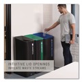 Trash & Waste Bins | Rubbermaid Commercial 2078980 Sustain 23 gal Metal/Plastic Decorative Refuse with Recycling Lid - Black/Blue image number 4
