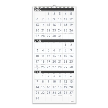 AT-A-GLANCE 15-Month: Dec 2025 to Feb 2027 Three-Month Reference 12 in. x 27 in. Contemporary Artwork/Formatting Wall Calendar - White Sheets