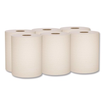 Scott Essential 100% Recycled Fiber Hard Roll Towel, 1-Ply, 8-in x 800-ft, 1.5-in Core, Brown, 6 Rolls/Carton