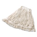 Mops | Rubbermaid Commercial FGD11306WH00 1 in. Headband Super Stitch Cotton Looped End Wet Mop Head - Large, White (6/Carton) image number 2