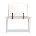 Office Furniture Accessories | MasterVision GL08019101 Protector Series 47.2 in. x 0.16 in. x 35.4 in. Glass Aluminum Desktop Divider - Clear (1/Carton) image number 4