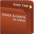 Office Jansan | Pendaflex 95363 5.25 in. Expansion Heavy-Duty End Tab File Pockets - Letter Size, Red Fiber (10/Box) image number 4