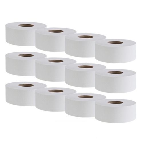 Cleaning & Janitorial Supplies | Boardwalk SOD410323 3.4 in. x 1000 ft. 2 Ply Jumbo Roll Bathroom Tissue - White (12/Carton) image number 0