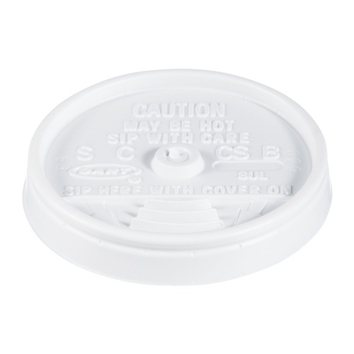 Cups and Lids | Dart 8UL Sip Thru Lids for 6 oz. to 10 oz. Cups - White (100/Pack, 10 Packs/Carton) image number 0
