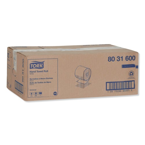 Cleaning & Janitorial Supplies | Tork 8031600 7.5 in. x 630 ft. Universal Notched Hand Towel Roll - White (6 Rolls/Carton) image number 0