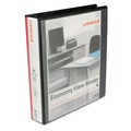 Office Jansan | Universal UNV20971 3 Rings 1.5 in. Capacity Economy Round Ring View 11 in. x 8.5 in. Binder - Black image number 0