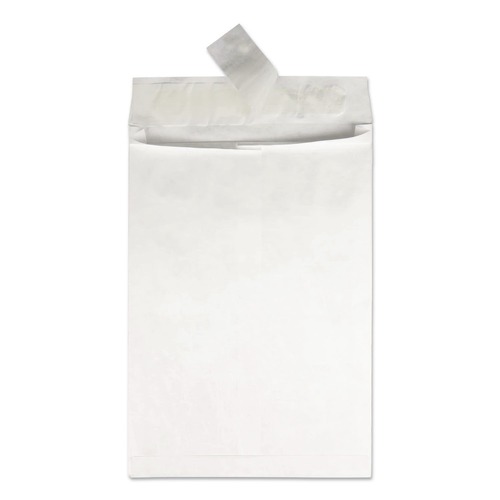 Envelopes & Mailers | Survivor QUAR4492 Tyvek 12 x 16 18 lb. Heavyweight Square Flap Open End Expansion Mailers - White (100/Carton) image number 0