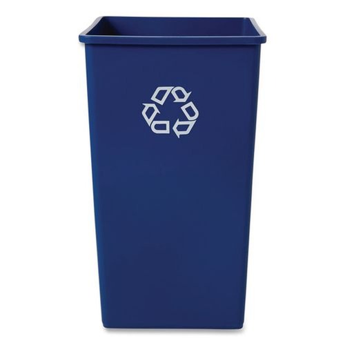 Trash Cans | Rubbermaid Commercial FG395973BLUE 50 gal. Plastic Square Recycling Container - Blue image number 0