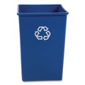 Trash & Waste Bins | Rubbermaid Commercial FG395873BLUE 35 gal. Plastic Square Recycling Container - Blue image number 0