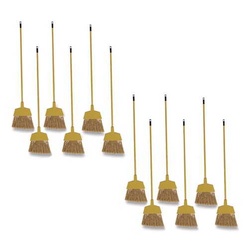 Brooms | Boardwalk BWK932M 53 in. Handle Poly Bristle Angler Broom - Yellow (1-Dozen) image number 0