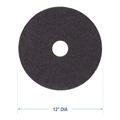 Sponges & Scrubbers | Boardwalk BWK4012BLA 12 in. Diameter Stripping Floor Pads - Black (5/Carton) image number 3