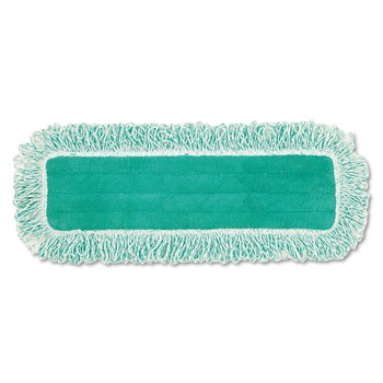 Rubbermaid Commercial 18 in. Microfiber Dust Pad with Fringe - Green (6/Carton)