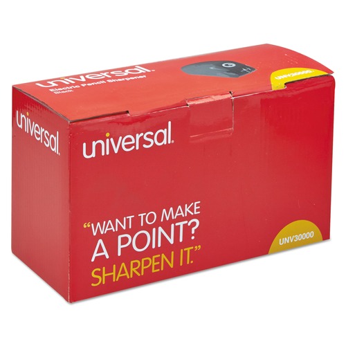  | Universal UNV30010 3.13 in. x 5.75 in. x 4 in. AC-Powered Electric Pencil Sharpener - Black image number 0