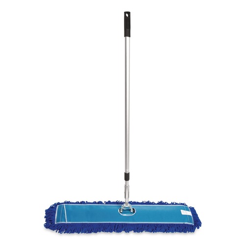 Mops | Gritt Commercial GRI17436T 36 in. x 5 in. Microfiber Head 40 in. to 72 in. Silver Aluminum Handle Dust Mop with Telescopic Handle - Blue (1-Kit) image number 0