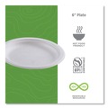 Bowls and Plates | Eco-Products EP-P016NFA Vanguard 6 in. diameter Renewable and Compostable Sugarcane Plates - White (1000/Carton) image number 10